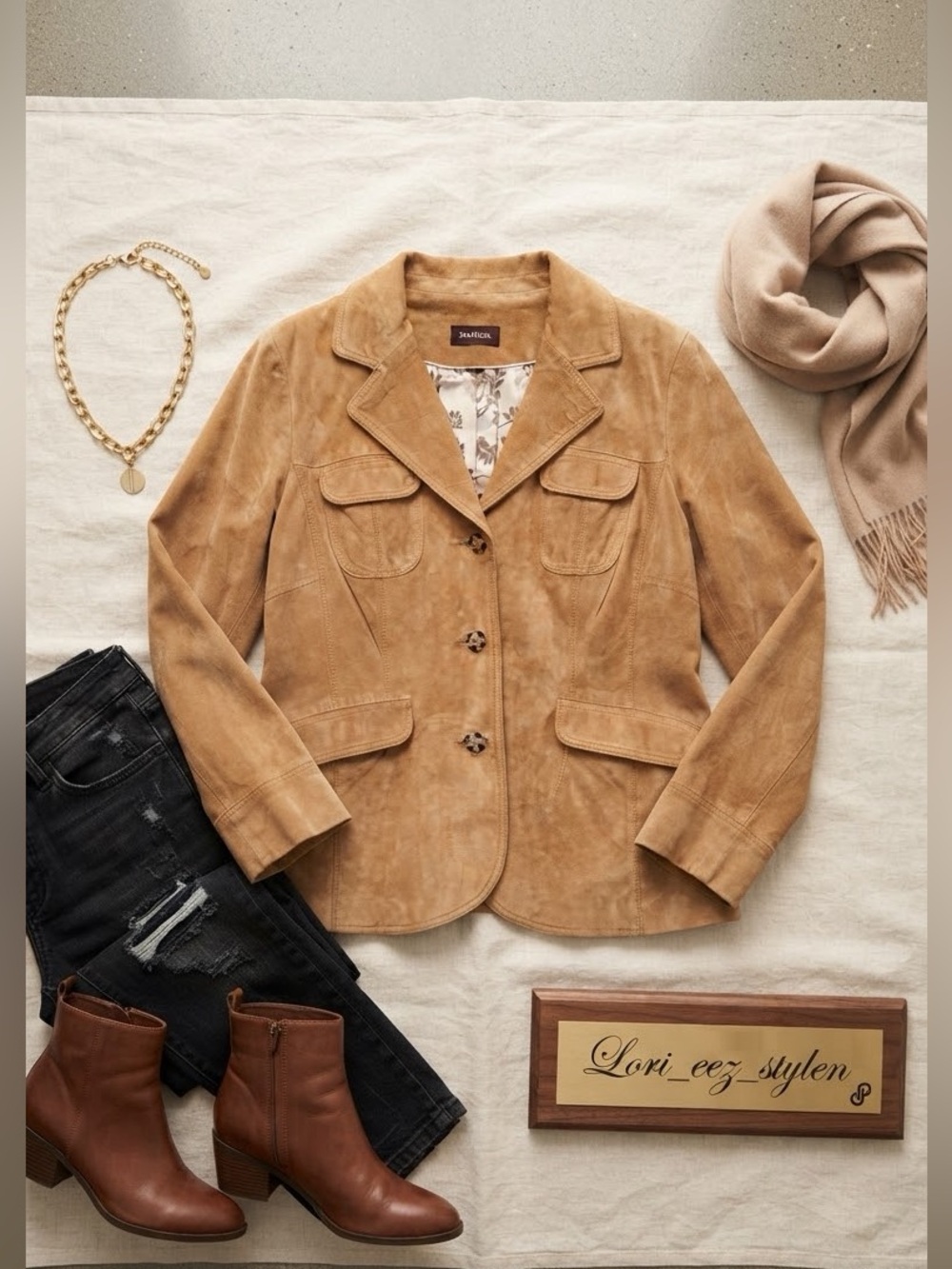 Vintage Danier Camel Suede Blazer Jacket